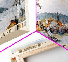 Load image into Gallery viewer, Bonaventure Island, Canada Watercolor Beach Print, Vacation Gift, Canada Wall Art, Beach Painting, Beach Decor, Beach Painting