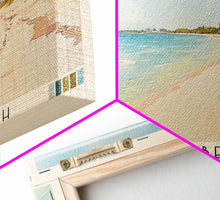 Carregar imagem no visualizador da galeria, Cabbage Beach, Paradise Island, Bahamas Watercolor Beach Print, Vacation Gift, Paradise Island, Bahamas Wall Art, Framed Canvas Print, Framed Beach Painting