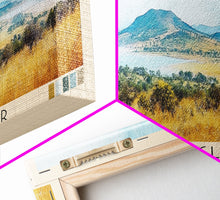 Load image into Gallery viewer, Cape Maclear, Malawi Watercolor Print, Vacation Gift, Malawi Wall Art, Beach Painting, Beach Decor, Large Wall Art, Wood Frame Art