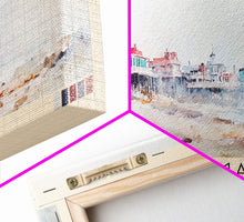 Carregar imagem no visualizador da galeria, Cape May, New Jersey Watercolor Beach Print, Vacation Gift, New Jersey Wall Art, Framed Canvas Print, Framed Beach Painting