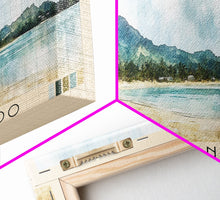 Load image into Gallery viewer, Cayo Levantado, Dominican Republic Watercolor Print, Vacation Gift, Dominican Republic Wall Art, Beach Painting, Beach Decor, Large Wall Art, Wood Frame Art