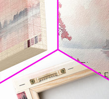 Load image into Gallery viewer, Chiemsee, Germany Watercolor Print, Vacation Gift, Germany Wall Art, Beach Painting, Beach Decor, Large Wall Art, Wood Frame Art