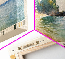 Load image into Gallery viewer, Cornwall Beach, Jamaica Watercolor Beach Print, Vacation Gift, Jamaica Wall Art, Framed Canvas Print, Framed Beach Painting