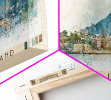 Load image into Gallery viewer, Cortegada Island, Spain Watercolor Beach Print, Vacation Gift, Spain Wall Art, Framed Canvas Print, Framed Beach Painting