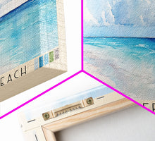 Load image into Gallery viewer, Cruise Center Beach, Turks and Caicos Watercolor Print, Vacation Gift, Turks and Caicos Wall Art, Beach Painting, Beach Decor, Large Wall Art, Wood Frame Art