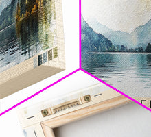 Load image into Gallery viewer, Edersee, Germany Watercolor Beach Print, Vacation Gift, Germany Wall Art, Framed Canvas Print, Framed Beach Painting