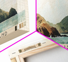 Carregar imagem no visualizador da galeria, Genovesa Island, Ecuador Watercolor Beach Print, Vacation Gift, Ecuador Wall Art, Framed Canvas Print, Framed Beach Painting