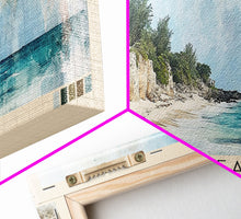 Load image into Gallery viewer, Gibbs Beach, Barbados Watercolor Print, Vacation Gift, Barbados Wall Art, Beach Painting, Beach Decor, Large Wall Art, Wood Frame Art