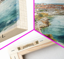 Load image into Gallery viewer, Ahtopol, Bulgaria Watercolor Beach Print, Vacation Gift, Bulgaria Wall Art, Beach Painting, Beach Decor, Beach Painting