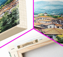 Carregar imagem no visualizador da galeria, Albena, Bulgaria Watercolor Beach Print, Vacation Gift, Bulgaria Wall Art, Framed Canvas Print, Framed Beach Painting