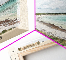 Load image into Gallery viewer, Andros, Bahamas Watercolor Beach Print, Vacation Gift, Bahamas Wall Art, Framed Canvas Print, Framed Beach Painting