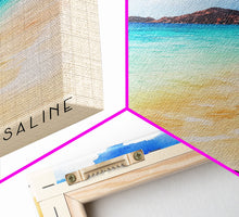 Load image into Gallery viewer, Anse de Grande Saline, St. Barths Watercolor Print, Vacation Gift, St. Barths Wall Art, Beach Painting, Beach Decor, Large Wall Art, Wood Frame Art