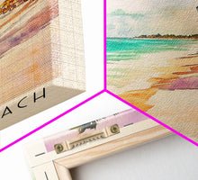 Load image into Gallery viewer, Arashi Beach, Aruba Watercolor Beach Print, Vacation Gift, Aruba Wall Art, Framed Canvas Print, Framed Beach Painting