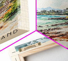 Carregar imagem no visualizador da galeria, Bintan Island, Indonesia Watercolor Beach Print, Vacation Gift, Indonesia Wall Art, Framed Canvas Print, Framed Beach Painting