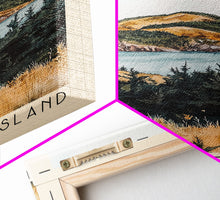 Load image into Gallery viewer, Bonaventure Island, Canada Watercolor Beach Print, Vacation Gift, Canada Wall Art, Beach Painting, Beach Decor, Beach Painting