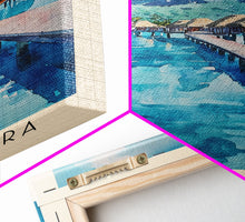 Load image into Gallery viewer, Bora Bora, France Watercolor Beach Print, Vacation Gift, France Wall Art, Framed Canvas Print, Framed Beach Painting