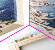 Carregar imagem no visualizador da galeria, Cabrera, Spain Watercolor Beach Print, Vacation Gift, Spain Wall Art, Framed Canvas Print, Framed Beach Painting