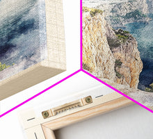 Load image into Gallery viewer, Capri, Italy Watercolor Beach Print, Vacation Gift, Italy Wall Art, Beach Painting, Beach Decor, Beach Painting