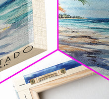Load image into Gallery viewer, Cayo Levantado, Dominican Republic Watercolor Print, Vacation Gift, Dominican Republic Wall Art, Beach Painting, Beach Decor, Large Wall Art, Wood Frame Art