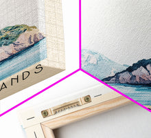 Cargar imagen en el visor de la galería, Chausey Islands, France Watercolor Beach Print, Vacation Gift, France Wall Art, Framed Canvas Print, Framed Beach Painting