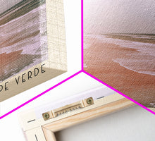 Load image into Gallery viewer, Curralinho Beach, Cape Verde, Senegal Watercolor Print, Vacation Gift, Senegal Wall Art, Beach Painting, Beach Decor, Large Wall Art, Wood Frame Art