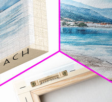 Load image into Gallery viewer, Dobrec Beach, Montenegro Watercolor Beach Print, Vacation Gift, Montenegro Wall Art, Beach Painting, Beach Decor, Beach Painting