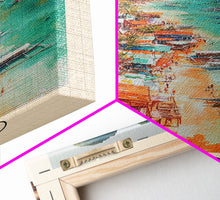 Load image into Gallery viewer, El Nido, Philippines Watercolor Beach Print, Vacation Gift, Philippines Wall Art, Framed Canvas Print, Framed Beach Painting