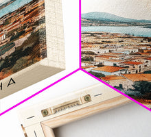 Carregar imagem no visualizador da galeria, Favignana, Italy Watercolor Beach Print, Vacation Gift, Italy Wall Art, Framed Canvas Print, Framed Beach Painting