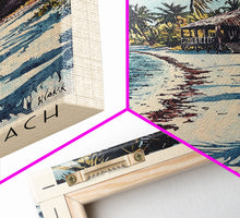 Load image into Gallery viewer, Secret Beach, Belize Watercolor Print, Vacation Gift, Belize Wall Art, Beach Painting, Beach Decor, Large Wall Art, Wood Frame Art