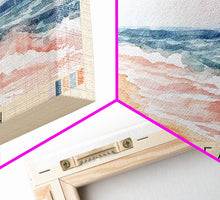 Load image into Gallery viewer, Çıralı Beach, Turkey Watercolor Print, Vacation Gift, Turkey Wall Art, Beach Painting, Beach Decor, Large Wall Art, Wood Frame Art