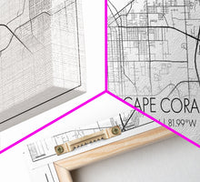 Carregar imagem no visualizador da galeria, Cape Coral Street Map, Florida Map, Map Print, Modern Art, Wall Art, Canvas Art, Rustic Décor, Bedroom Décor Women, Gift For The Home