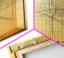 Load image into Gallery viewer, Distressed Fresno California Map, Framed Canvas Print Or Poster, California Map Print, Freso City Wall Art Map Print, Rustic Map Art