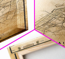 Load image into Gallery viewer, Dubai UAE map print poster or framed canvas, Dubai map print poster canvas, Dubai city map print poster canvas, Vintage Travel Art