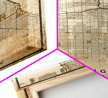 Load image into Gallery viewer, Distressed Chicago map print poster or framed canvas, Illinois road map print poster canvas, Chicago city map print poster canvas