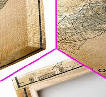 Load image into Gallery viewer, Barcelona Spain map print poster or framed canvas, Barcelona map print poster canvas, Spain city map print poster canvas, Vintage Travel Art