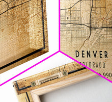 Load image into Gallery viewer, Denver map print poster canvas, Colorado map print poster canvas, Denver city map print poster canvas, framed road map art, office decor