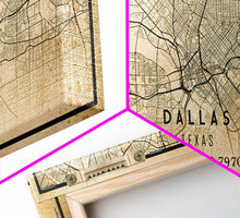 Load image into Gallery viewer, Dallas Map Canvas Print, Texas Map Print, Texas Wall Art, Dallas Map Poster, US, USA Maps, Dallas Maps, Map Gifts, Large Framed Map Print