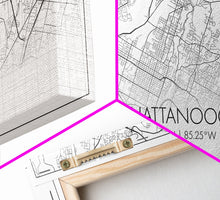 Cargar imagen en el visor de la galería, Chattanooga Street Map, Tennessee Map, Map Print, Modern Art, Wall Art, Canvas Art, Cute Room Décor, Wall Art Canvas, Trendy Wall Art