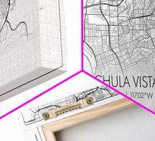 Cargar imagen en el visor de la galería, Chula Vista Street Map, California Map, Map Print, Modern Art, Wall Art, Canvas Art, Laundry Room Décor, Homeschool Wall Art, Over Bed Art
