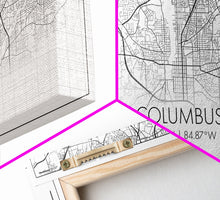 Cargar imagen en el visor de la galería, Columbus Street Map, Georgia Map, Map Print, Modern Art, Wall Art, Canvas Art, Couple Wall Décor, Bedroom Décor Man, Appreciation Gift