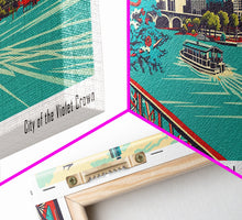 Carregar imagem no visualizador da galeria, Austin Texas Panoramic Travel Poster Canvas Print