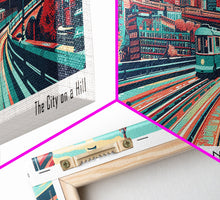 Load image into Gallery viewer, Boston Massachusetts Panoramic Travel Poster Canvas Print