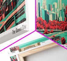 Cargar imagen en el visor de la galería, Charlotte North Carolina Panoramic Travel Poster Canvas Print