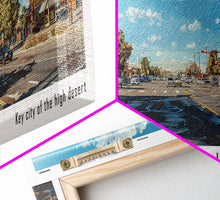 Carregar imagem no visualizador da galeria, Victorville California Panoramic Wall Art, Framed Canvas Print, Retro Style Travel Poster, Unique Home Decor, Artistic Office Piece, Original Gift