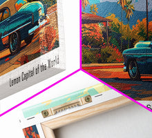 Cargar imagen en el visor de la galería, Chula Vista California Panoramic Wall Art Framed Canvas Print, Mid Century Modern Art, Pop Art Style, Travel Poster, Home Decor, Retro Style