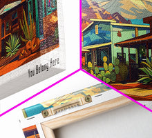 Load image into Gallery viewer, Glendale Arizona Panoramic Painting Framed Canvas Print, Mid Century Modern Art, Pop Art Style, Travel Poster, Wall Art Decor