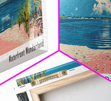 Carregar imagem no visualizador da galeria, Cape Coral Florida Panoramic Painting, Mid Century Modern Framed Canvas Print, Retro Pop Art Travel Poster, Home Decor, City Print