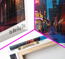 Cargar imagen en el visor de la galería, Cincinnati Ohio Panoramic Painting, Mid Century Modern Framed Canvas Print, Retro Pop Art Travel Poster, Office Wall Art, City Print