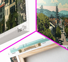 Cargar imagen en el visor de la galería, Concord California Panoramic Painting, Mid Century Modern Framed Canvas Print, Retro Pop Art Travel Poster, City Wall Decor, Office Decor