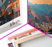 Load image into Gallery viewer, El Cajon California Panoramic Wall Art, Mid Century Modern Framed Canvas Print, Retro Pop Art Travel Poster, City Home Decor, Office Art